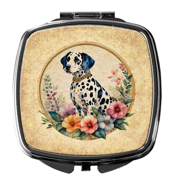 Yorkshire Terrier and Flowers Compact Mirror Image 1