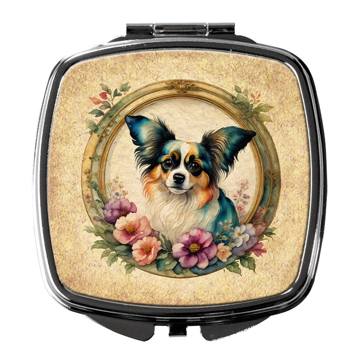 Yorkshire Terrier and Flowers Compact Mirror Image 11