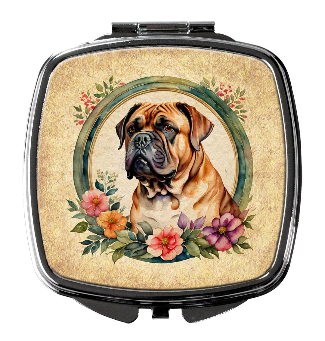 Yorkshire Terrier and Flowers Compact Mirror Image 1