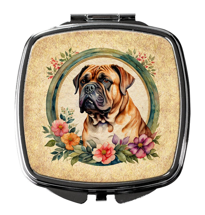 Yorkshire Terrier and Flowers Compact Mirror Image 1