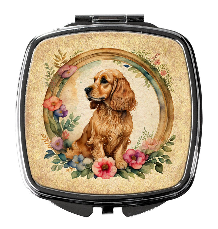 Yorkshire Terrier and Flowers Compact Mirror Image 1