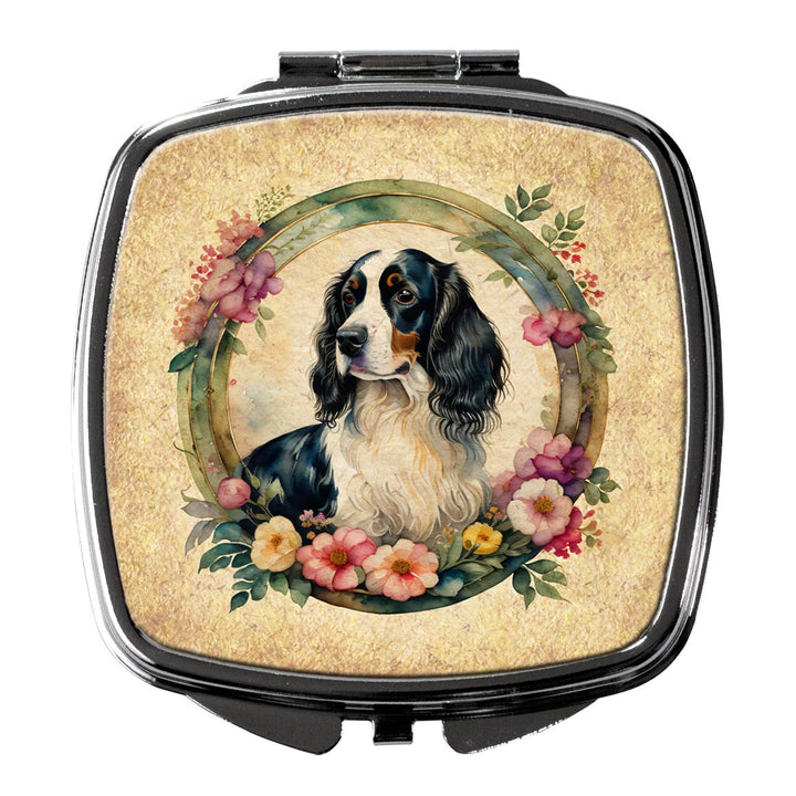 Yorkshire Terrier and Flowers Compact Mirror Image 1