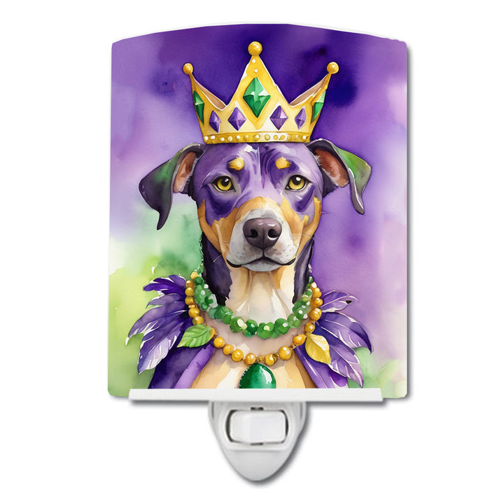 Yorkshire Terrier King of Mardi Gras Ceramic Night Light Image 2