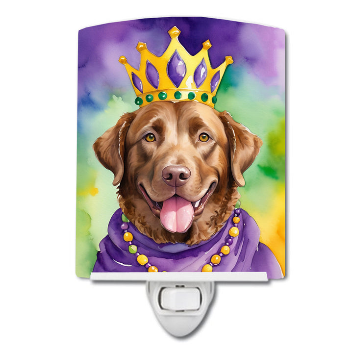 Yorkshire Terrier King of Mardi Gras Ceramic Night Light Image 5