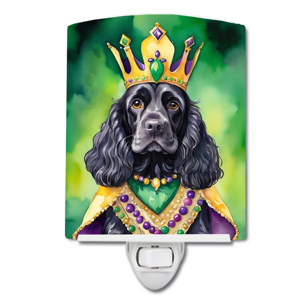 Yorkshire Terrier King of Mardi Gras Ceramic Night Light Image 1