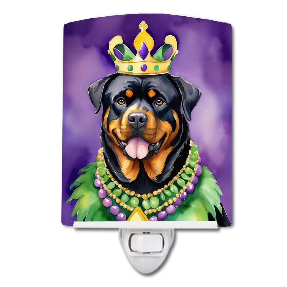 Yorkshire Terrier King of Mardi Gras Ceramic Night Light Image 1