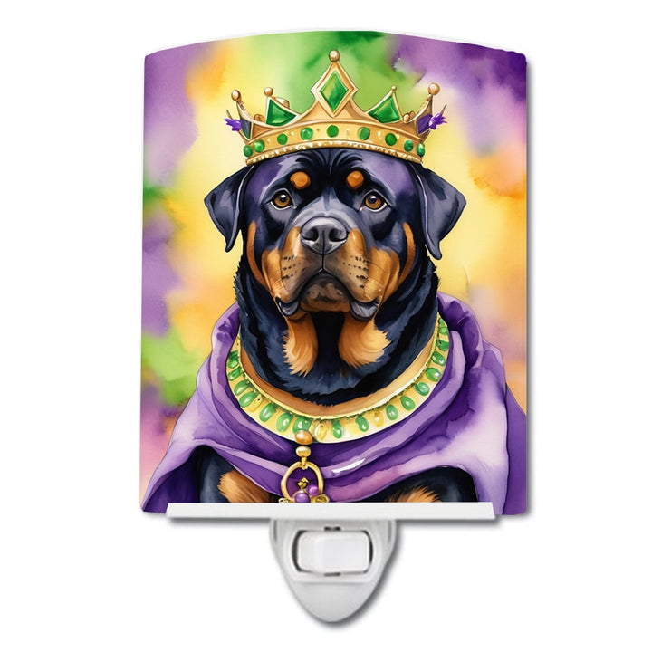 Yorkshire Terrier King of Mardi Gras Ceramic Night Light Image 1