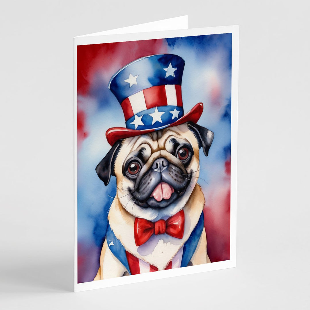 Yorkshire Terrier Patriotic American Greeting Cards Pack of 8 Image 1