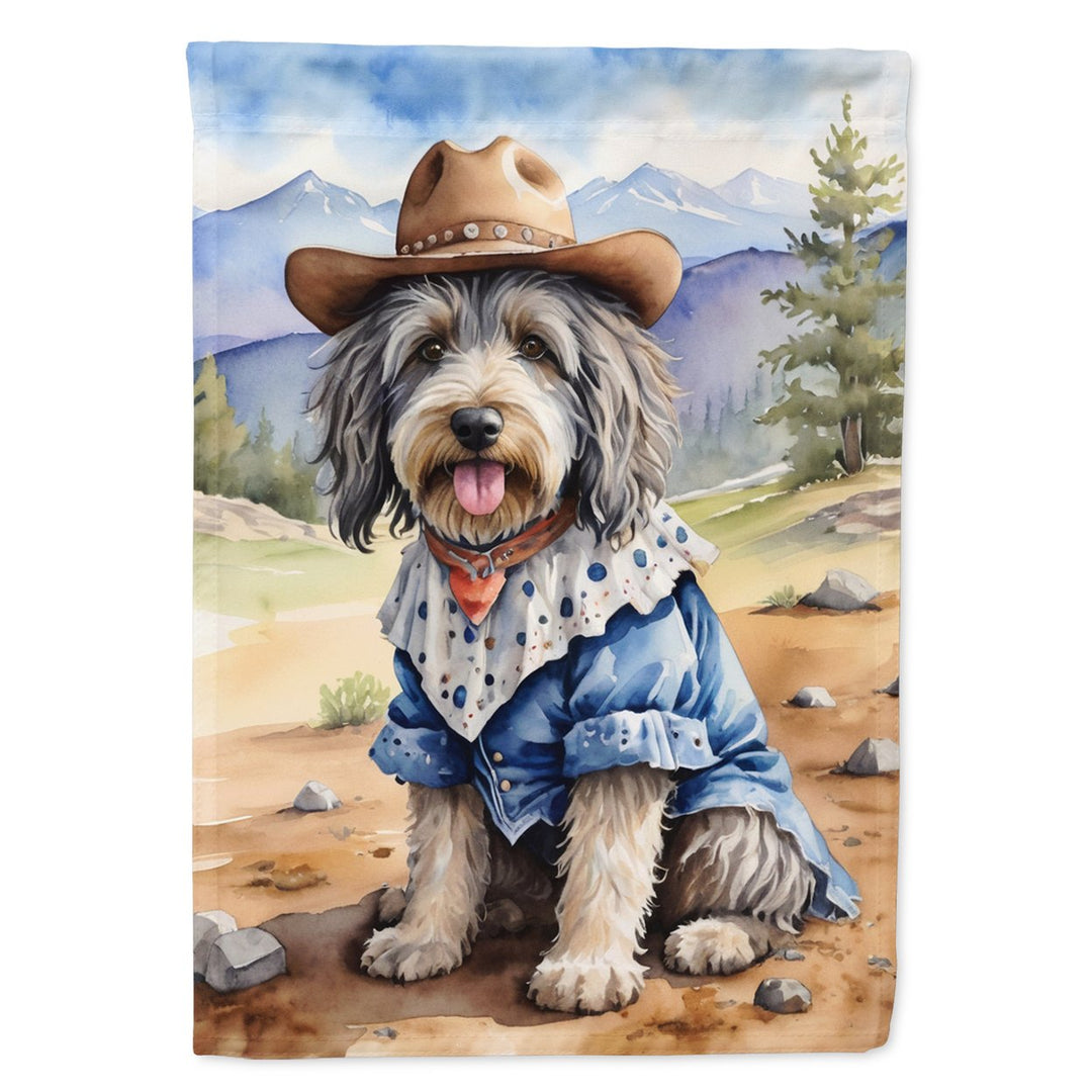 Yorkshire Terrier Yorkie Cowboy Welcome House Flag Image 2