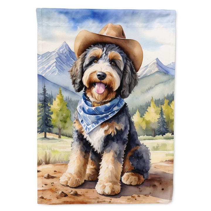 Yorkshire Terrier Yorkie Cowboy Welcome House Flag Image 4