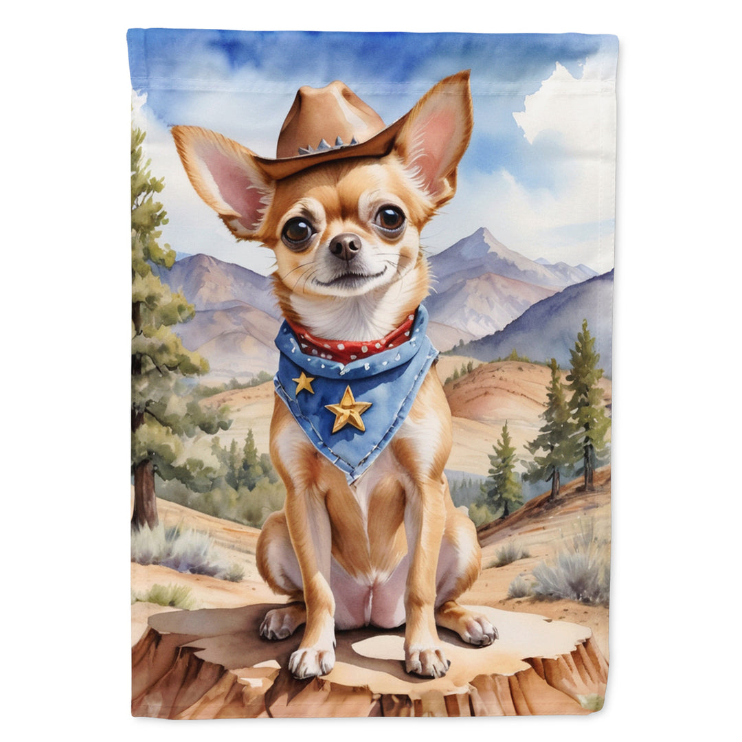 Yorkshire Terrier Yorkie Cowboy Welcome House Flag Image 4