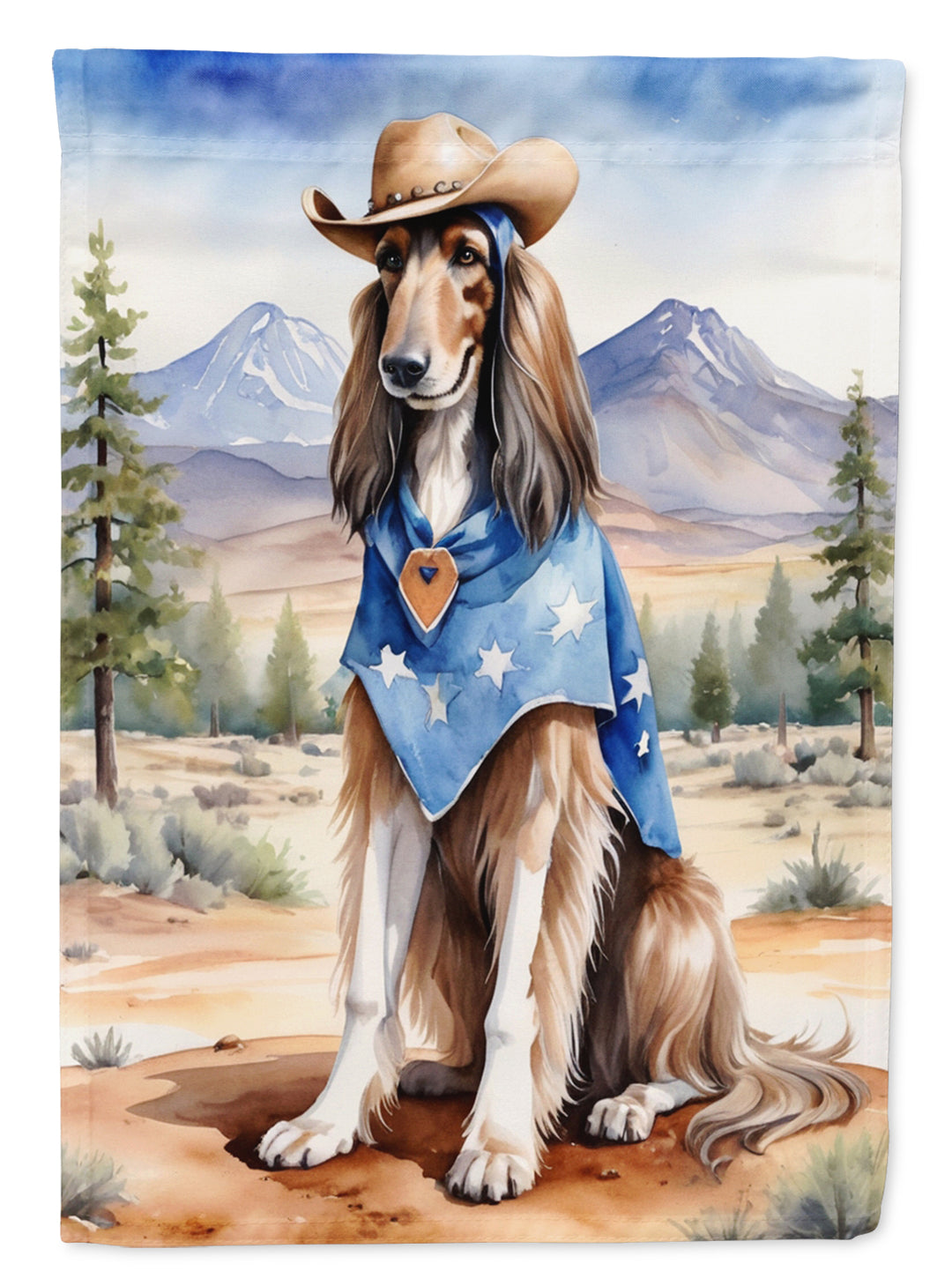 Yorkshire Terrier Yorkie Cowboy Welcome House Flag Image 4