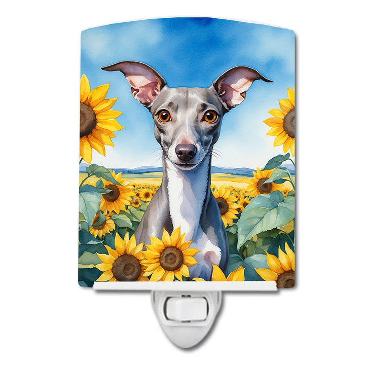 Yorkshire Terrier in Sunflowers Ceramic Night Light Image 3