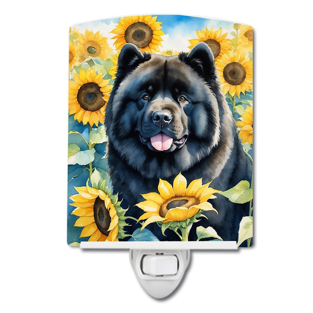 Yorkshire Terrier in Sunflowers Ceramic Night Light Image 6