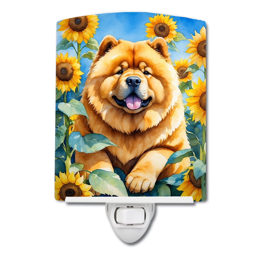 Yorkshire Terrier in Sunflowers Ceramic Night Light Image 7