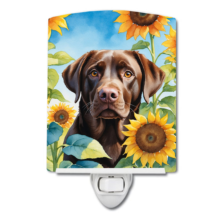 Yorkshire Terrier in Sunflowers Ceramic Night Light Image 12