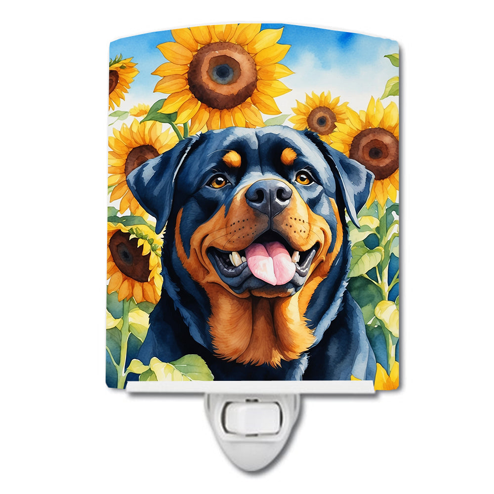 Yorkshire Terrier in Sunflowers Ceramic Night Light Image 2