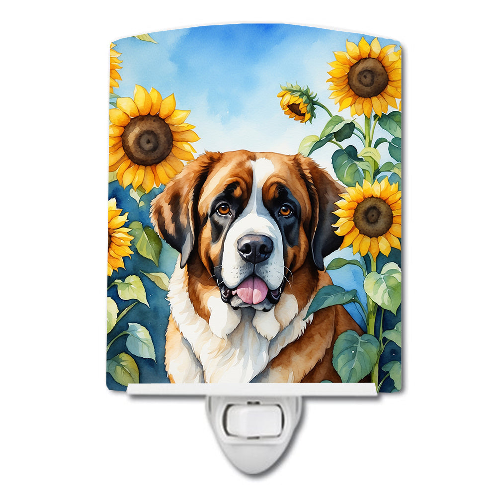 Yorkshire Terrier in Sunflowers Ceramic Night Light Image 3