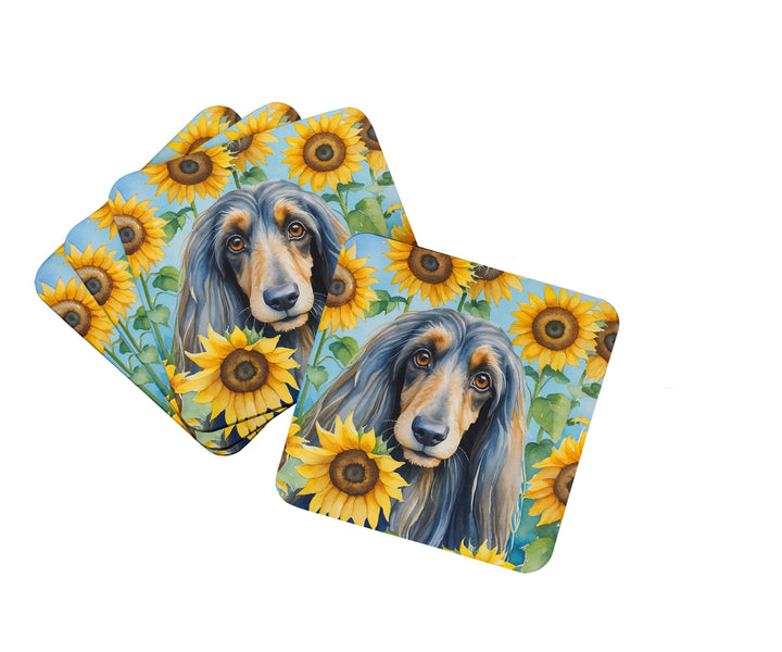 Yorkshire Terrier in Sunflowers Foam Coasters Image 2