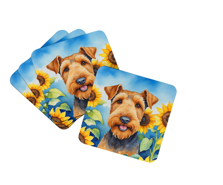 Yorkshire Terrier in Sunflowers Foam Coasters Image 3