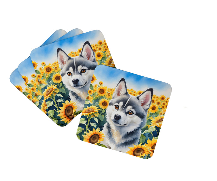 Yorkshire Terrier in Sunflowers Foam Coasters Image 5