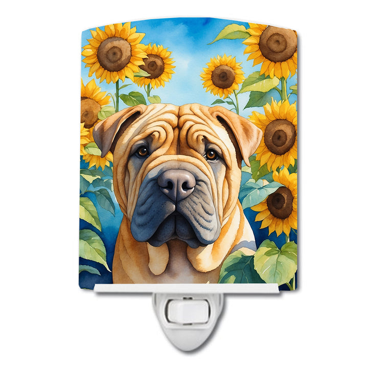 Yorkshire Terrier in Sunflowers Ceramic Night Light Image 11