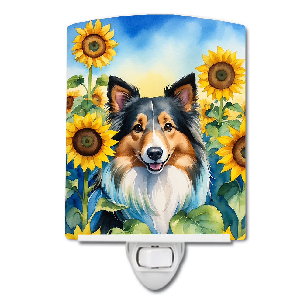 Yorkshire Terrier in Sunflowers Ceramic Night Light Image 12