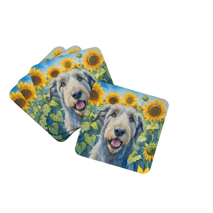 Yorkshire Terrier in Sunflowers Foam Coasters Image 2