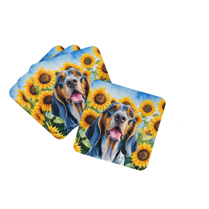 Yorkshire Terrier in Sunflowers Foam Coasters Image 8