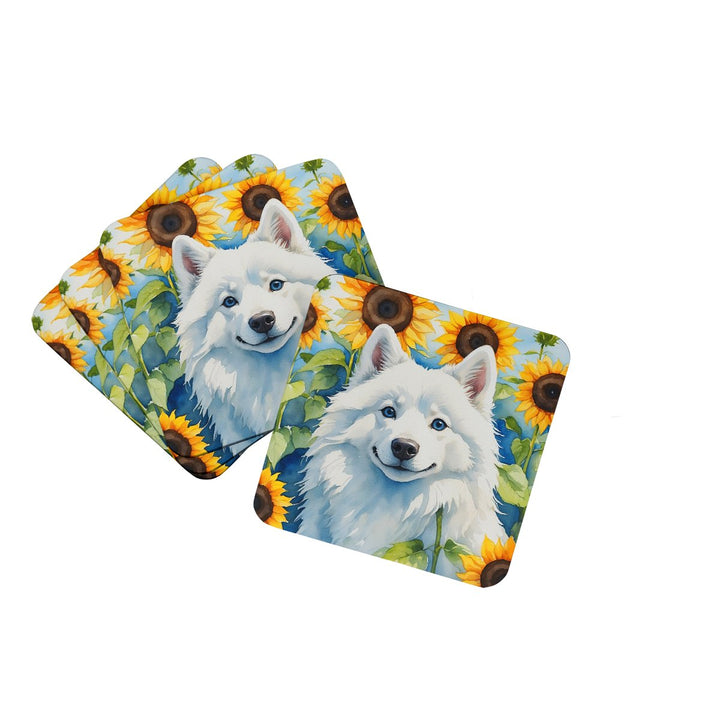 Yorkshire Terrier in Sunflowers Foam Coasters Image 9