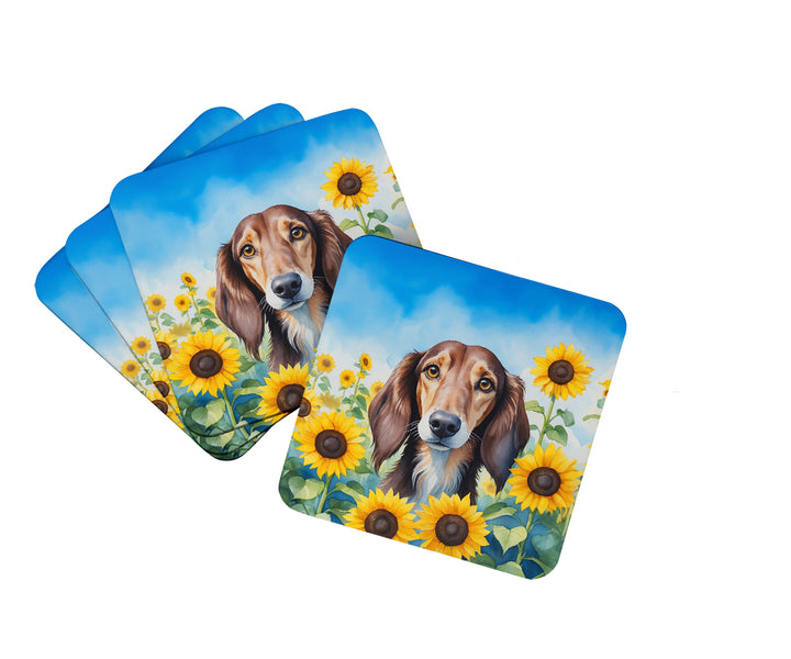 Yorkshire Terrier in Sunflowers Foam Coasters Image 4