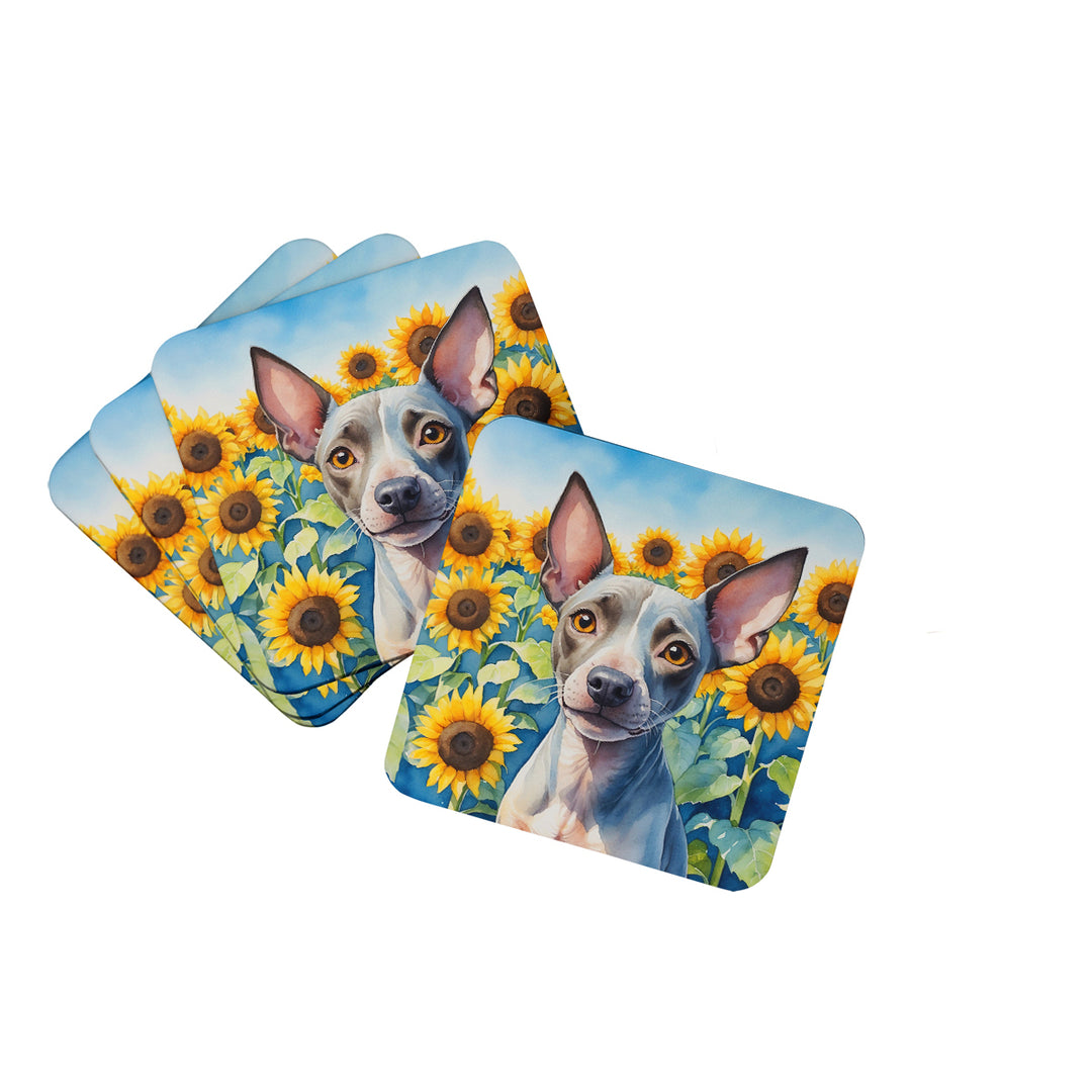 Yorkshire Terrier in Sunflowers Foam Coasters Image 11