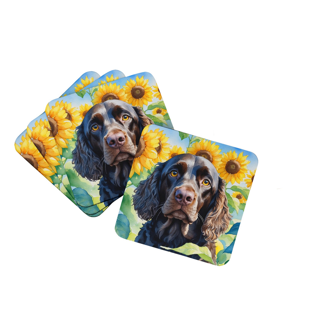 Yorkshire Terrier in Sunflowers Foam Coasters Image 12