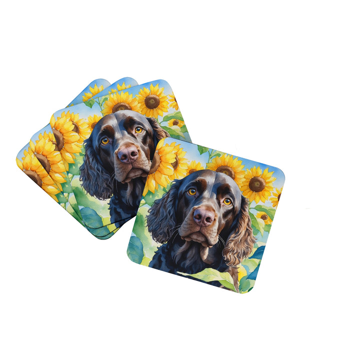 Yorkshire Terrier in Sunflowers Foam Coasters Image 12