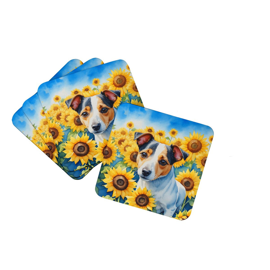 Yorkshire Terrier in Sunflowers Foam Coasters Image 4