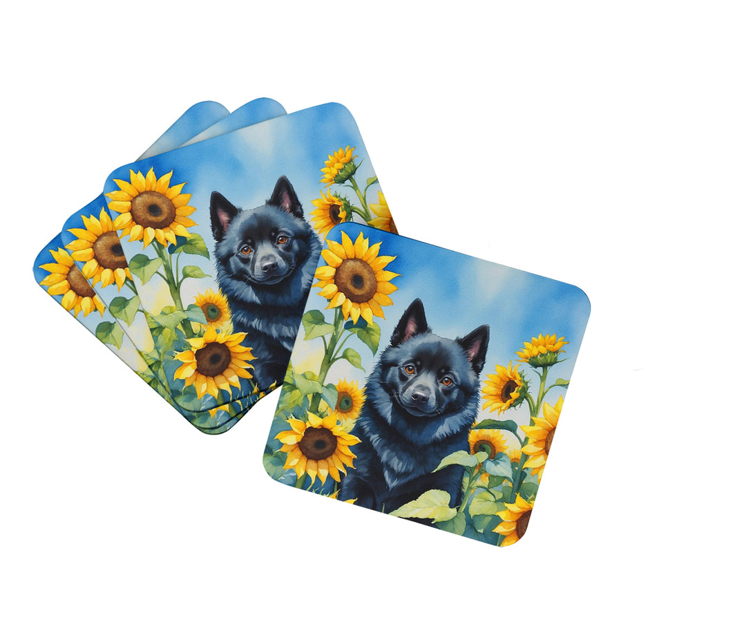 Yorkshire Terrier in Sunflowers Foam Coasters Image 7