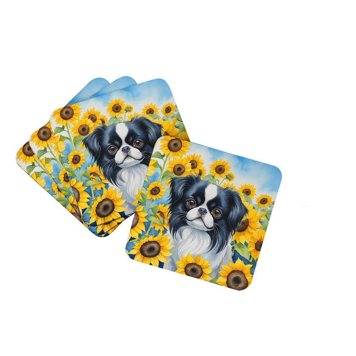 Yorkshire Terrier in Sunflowers Foam Coasters Image 5