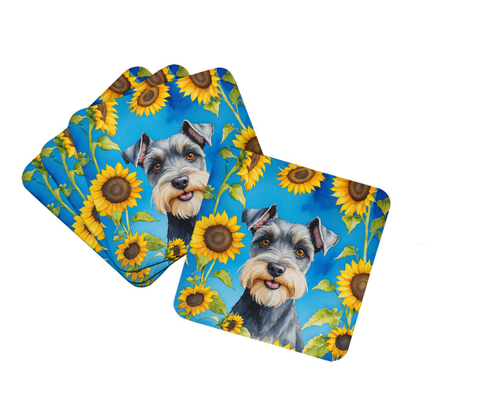 Yorkshire Terrier in Sunflowers Foam Coasters Image 8