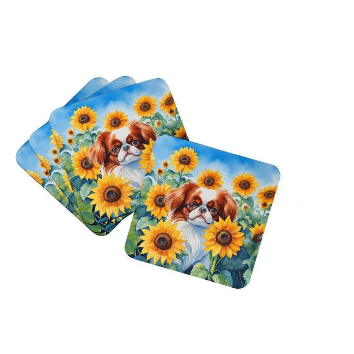 Yorkshire Terrier in Sunflowers Foam Coasters Image 6