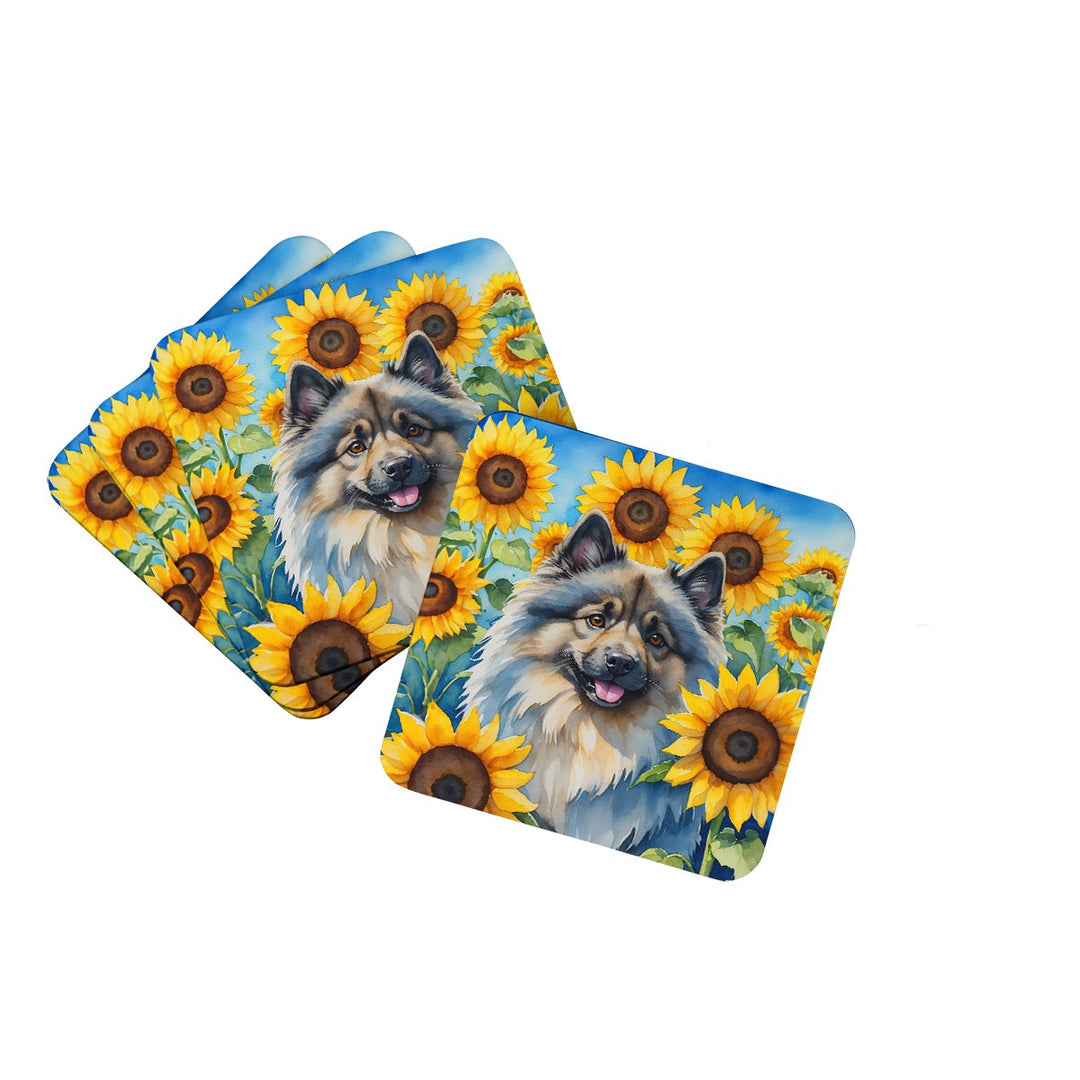 Yorkshire Terrier in Sunflowers Foam Coasters Image 7