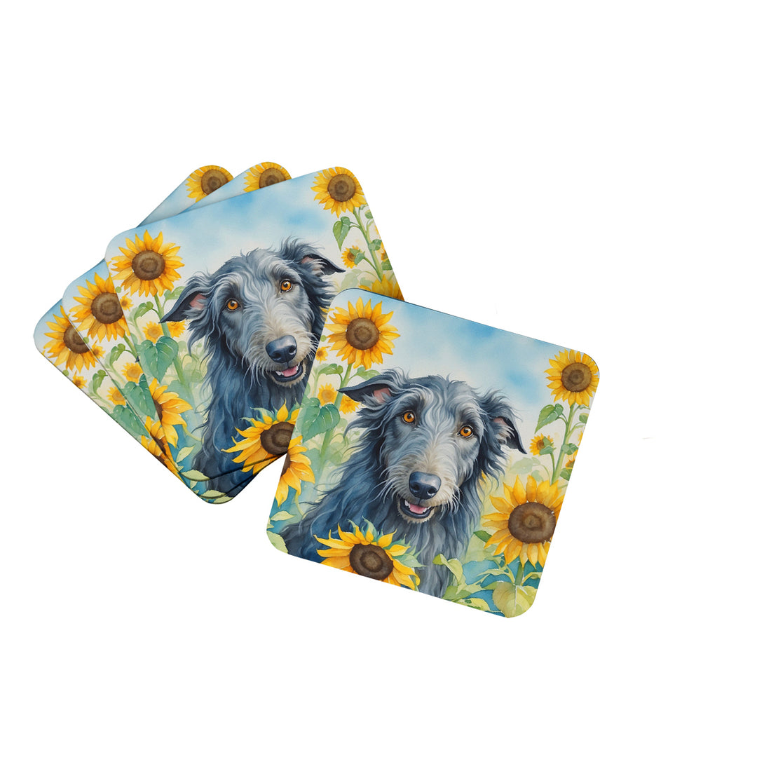 Yorkshire Terrier in Sunflowers Foam Coasters Image 9