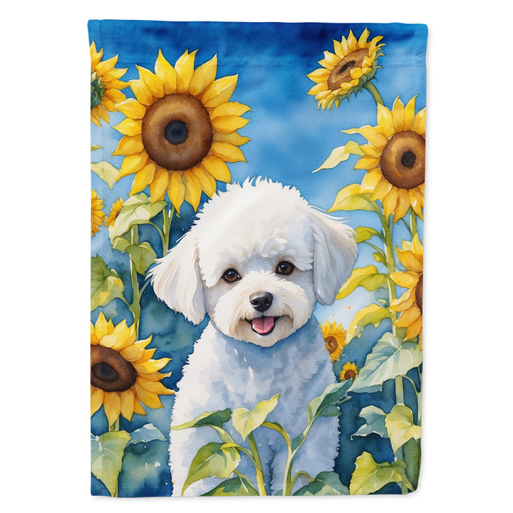 Yorkshire Terrier in Sunflowers House Flag Image 6