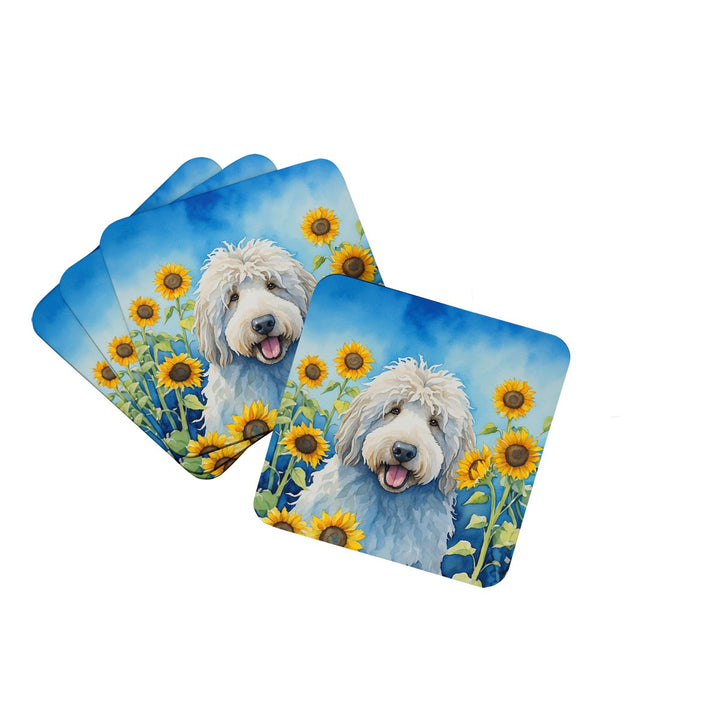 Yorkshire Terrier in Sunflowers Foam Coasters Image 9