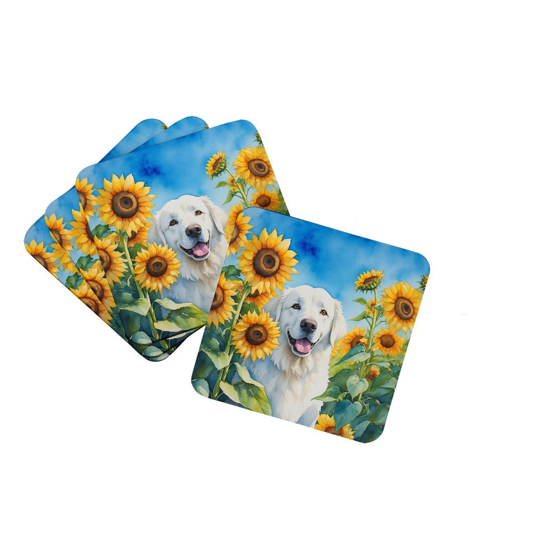 Yorkshire Terrier in Sunflowers Foam Coasters Image 10