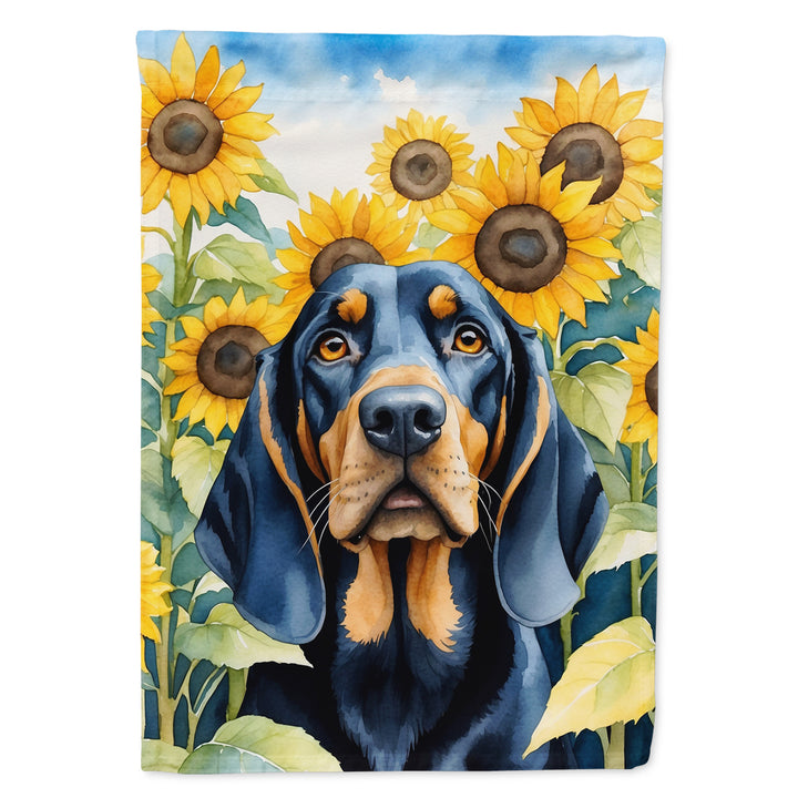 Yorkshire Terrier in Sunflowers House Flag Image 8