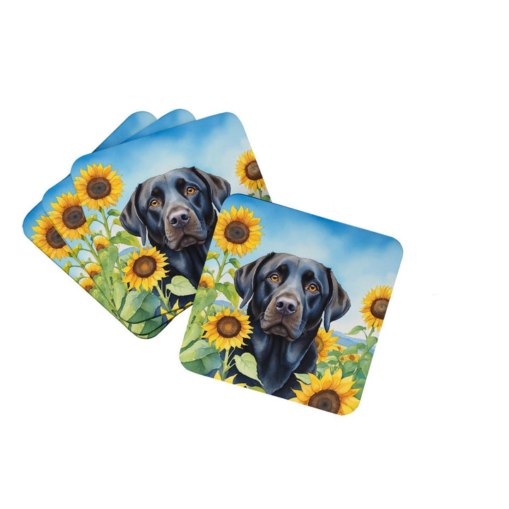 Yorkshire Terrier in Sunflowers Foam Coasters Image 11