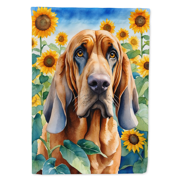 Yorkshire Terrier in Sunflowers House Flag Image 10