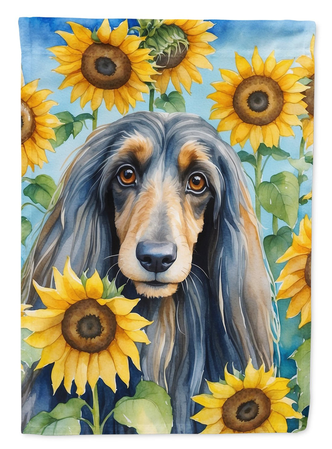 Yorkshire Terrier in Sunflowers House Flag Image 3