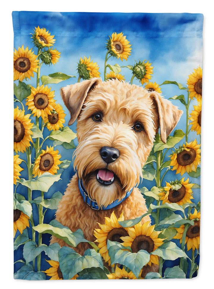 Yorkshire Terrier in Sunflowers House Flag Image 2