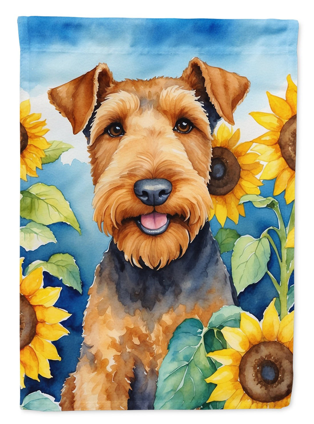 Yorkshire Terrier in Sunflowers House Flag Image 5